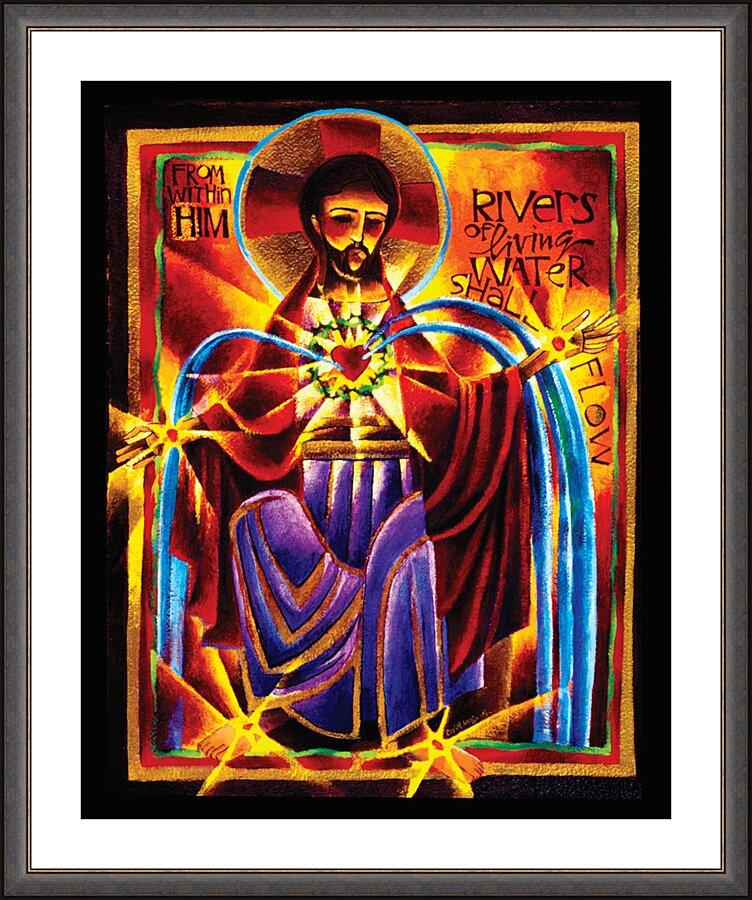 Wall Frame Espresso, Matted - Rivers of Living Water by Br. Mickey McGrath, OSFS - Trinity Stores