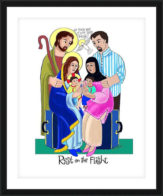 Wall Frame Black, Matted - Rest on the Flight by Br. Mickey McGrath, OSFS - Trinity Stores