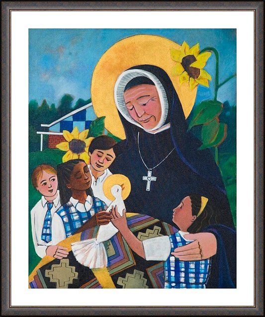 Wall Frame Espresso, Matted - St. Rose Duchesne by Br. Mickey McGrath, OSFS - Trinity Stores