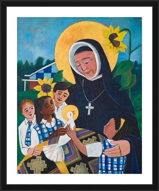 Wall Frame Black, Matted - St. Rose Duchesne by Br. Mickey McGrath, OSFS - Trinity Stores