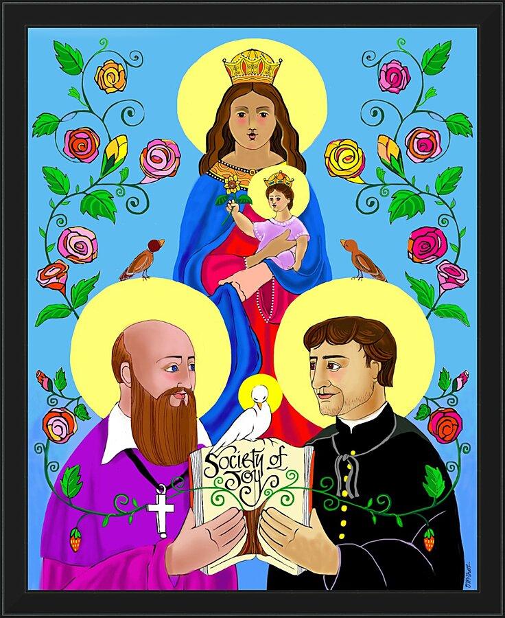 Wall Frame Black - Sts. Francis de Sales and John Bosco by Br. Mickey McGrath, OSFS - Trinity Stores