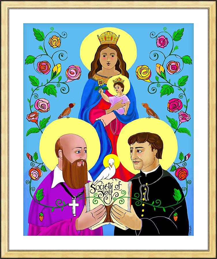 Wall Frame Gold, Matted - Sts. Francis de Sales and John Bosco by Br. Mickey McGrath, OSFS - Trinity Stores