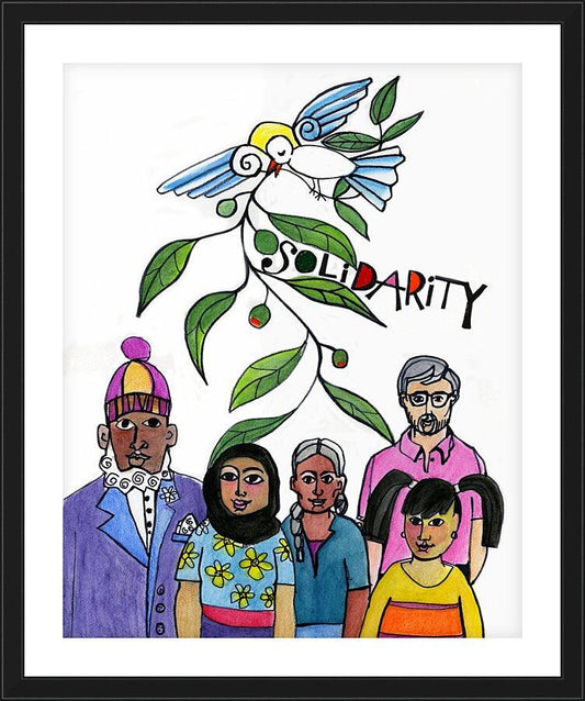 Wall Frame Black, Matted - Solidarity by Br. Mickey McGrath, OSFS - Trinity Stores