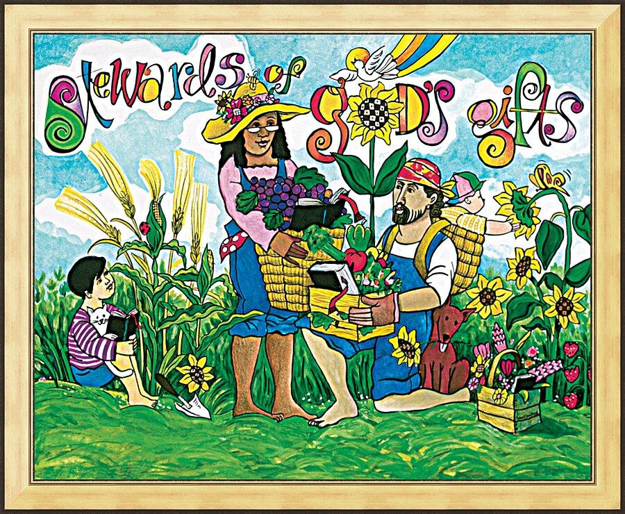 Wall Frame Gold - Stewards of God's Gifts by Br. Mickey McGrath, OSFS - Trinity Stores