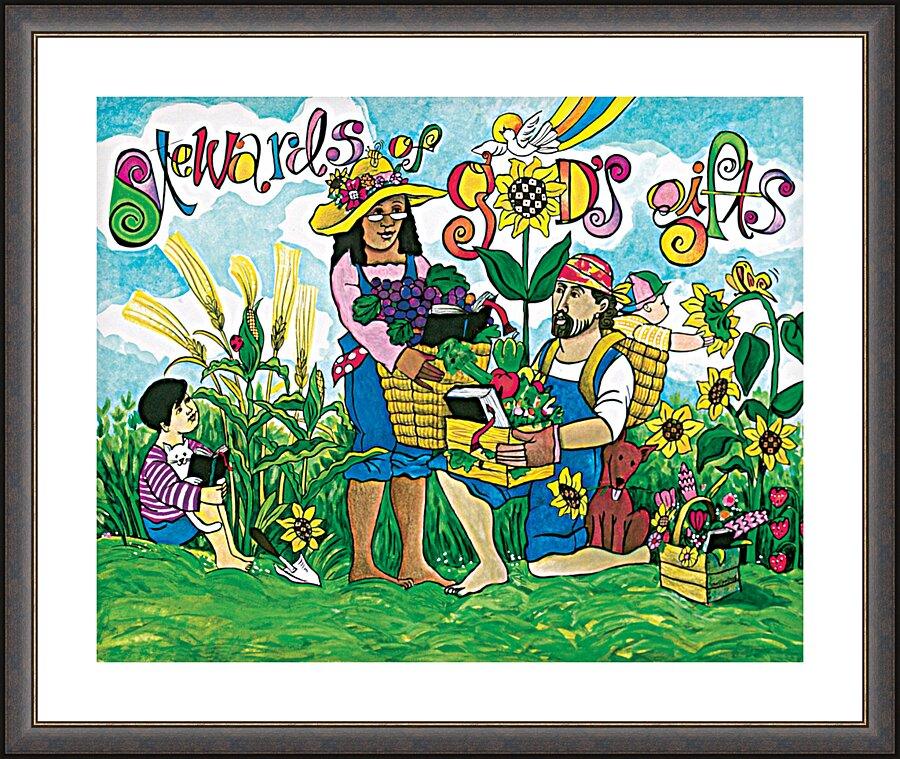 Wall Frame Espresso, Matted - Stewards of God's Gifts by Br. Mickey McGrath, OSFS - Trinity Stores