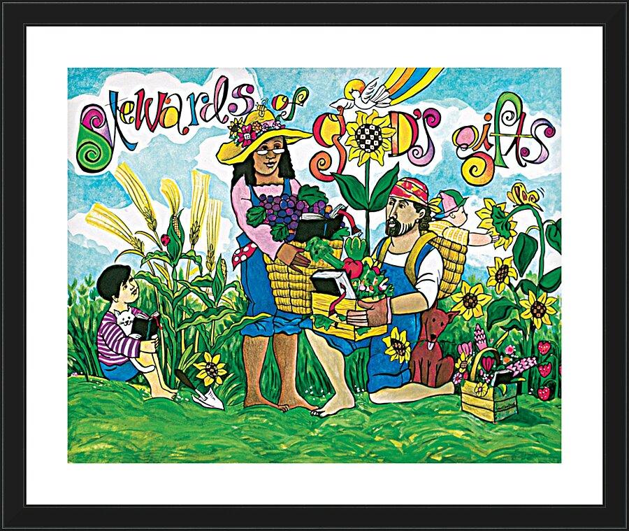Wall Frame Black, Matted - Stewards of God's Gifts by Br. Mickey McGrath, OSFS - Trinity Stores