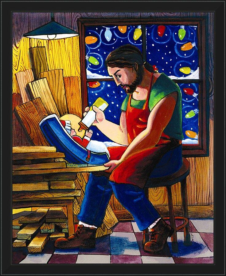Wall Frame Black - St. Joseph and Son's Christmas by Br. Mickey McGrath, OSFS - Trinity Stores