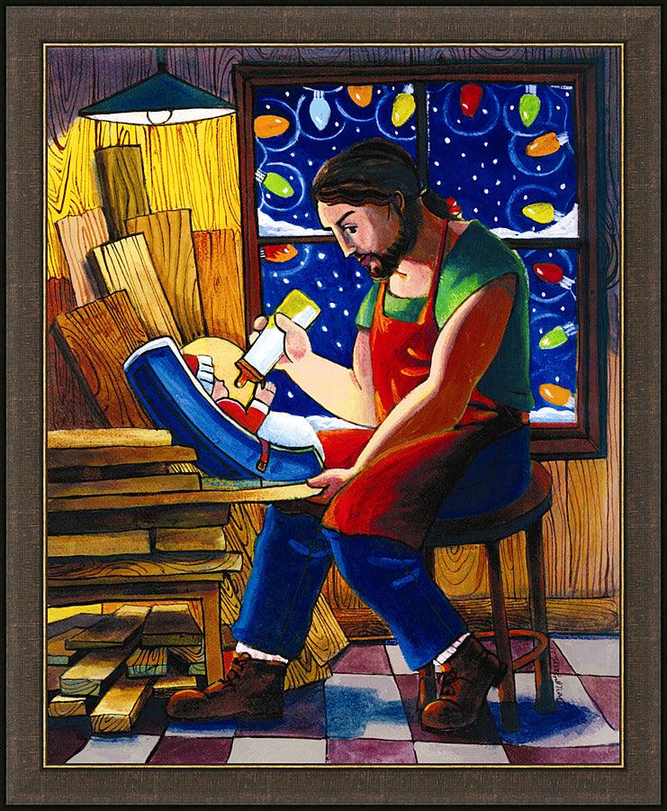 Wall Frame Espresso - St. Joseph and Son's Christmas by Br. Mickey McGrath, OSFS - Trinity Stores