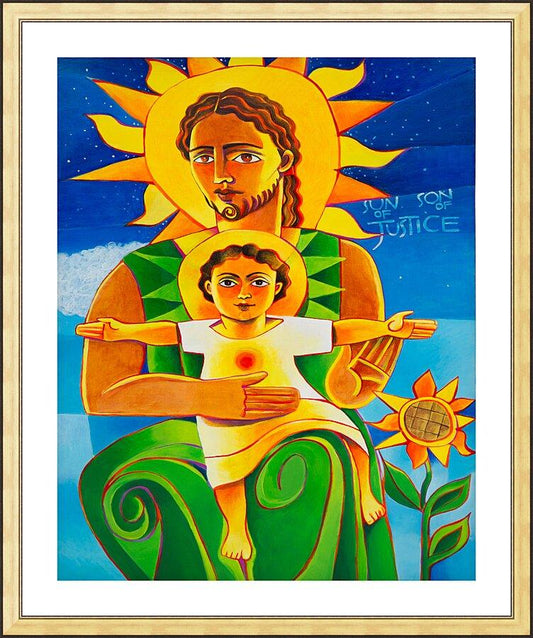 Wall Frame Gold, Matted - Son of Justice by Br. Mickey McGrath, OSFS - Trinity Stores