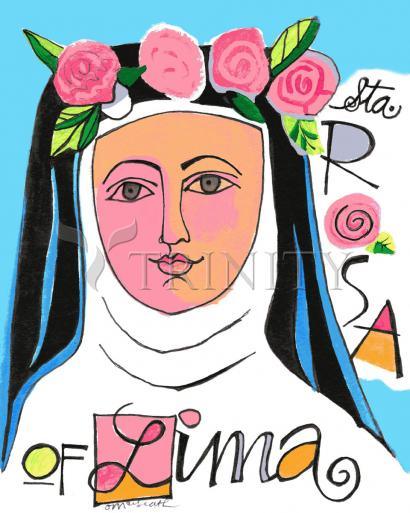 Wall Frame Espresso, Matted - St. Rose of Lima by Br. Mickey McGrath, OSFS - Trinity Stores