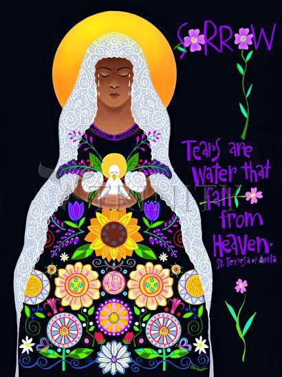 Wall Frame Espresso, Matted - Our Lady of Sorrows by Br. Mickey McGrath, OSFS - Trinity Stores