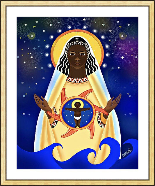Wall Frame Gold, Matted - Mary, Star of the Sea by Br. Mickey McGrath, OSFS - Trinity Stores