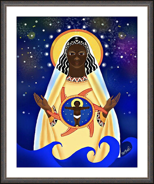 Wall Frame Espresso, Matted - Mary, Star of the Sea by Br. Mickey McGrath, OSFS - Trinity Stores