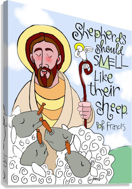 Canvas Print - Shepherds Should Smell Like Their Sheep by Br. Mickey McGrath, OSFS - Trinity Stores