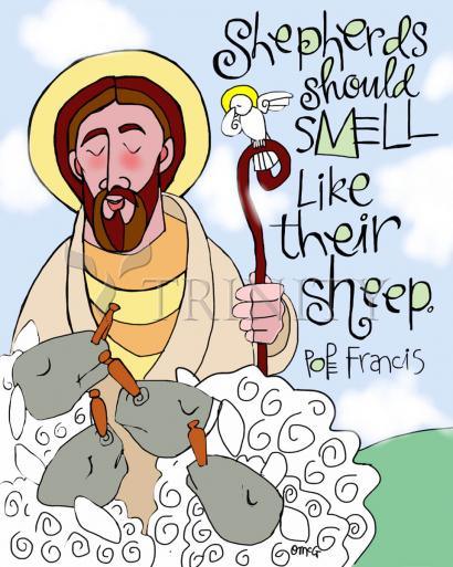 Metal Print - Shepherds Should Smell Like Their Sheep by Br. Mickey McGrath, OSFS - Trinity Stores