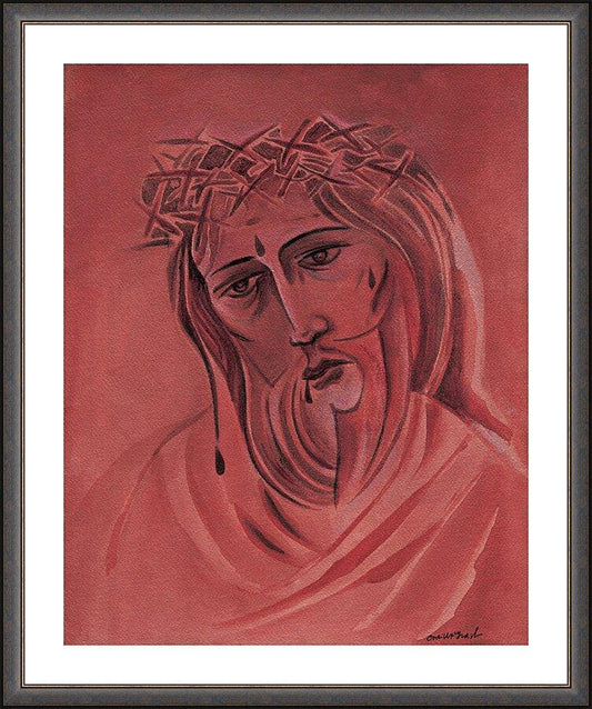 Wall Frame Espresso, Matted - Suffering Servant by Br. Mickey McGrath, OSFS - Trinity Stores