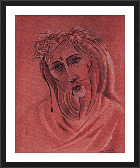 Wall Frame Black, Matted - Suffering Servant by Br. Mickey McGrath, OSFS - Trinity Stores