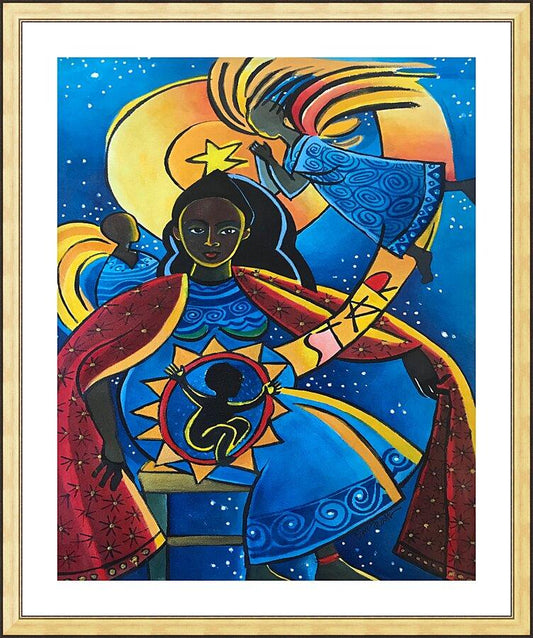 Wall Frame Gold, Matted - Mary, Star Visitation by Br. Mickey McGrath, OSFS - Trinity Stores