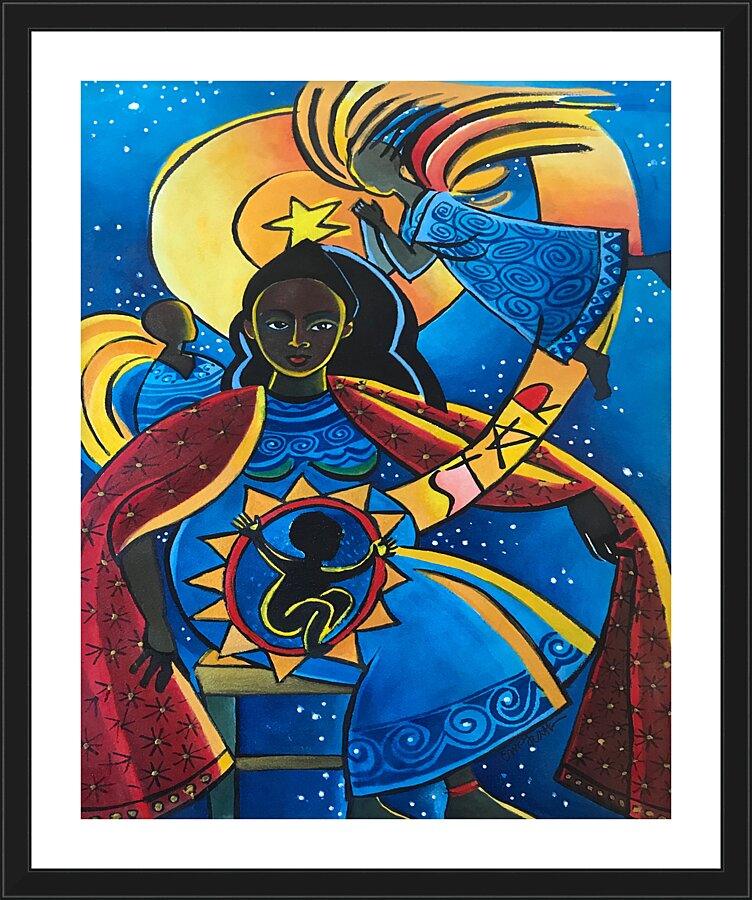 Wall Frame Black, Matted - Mary, Star Visitation by Br. Mickey McGrath, OSFS - Trinity Stores