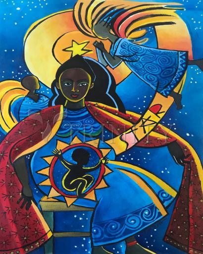 Wall Frame Espresso, Matted - Mary, Star Visitation by Br. Mickey McGrath, OSFS - Trinity Stores