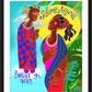 Wall Frame Black, Matted - Swahili Annunciation by Br. Mickey McGrath, OSFS - Trinity Stores