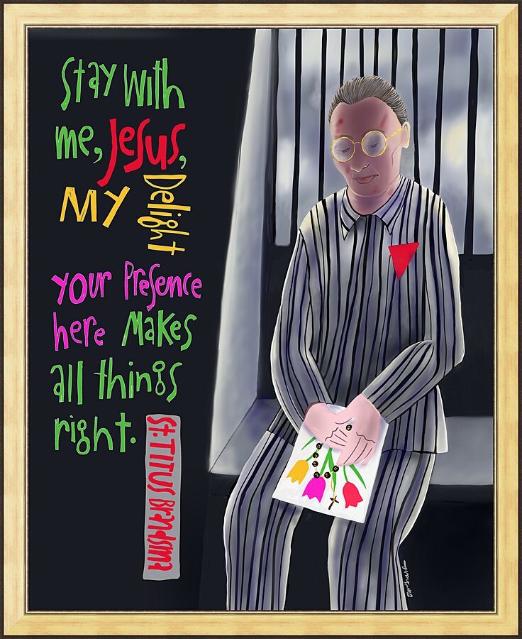 Wall Frame Gold - Stay With Me Jesus by M. McGrath