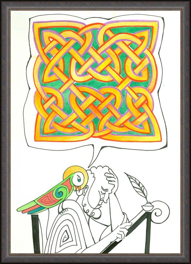 Wall Frame Espresso - Celtic Talking Bird by Br. Mickey McGrath, OSFS - Trinity Stores