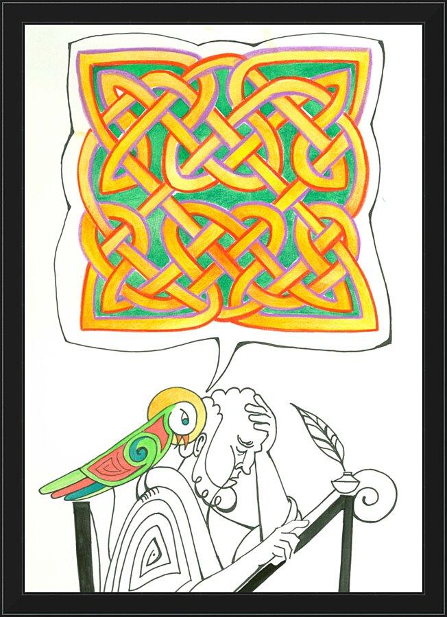 Wall Frame Black - Celtic Talking Bird by Br. Mickey McGrath, OSFS - Trinity Stores
