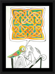 Wall Frame Black - Celtic Talking Bird by M. McGrath