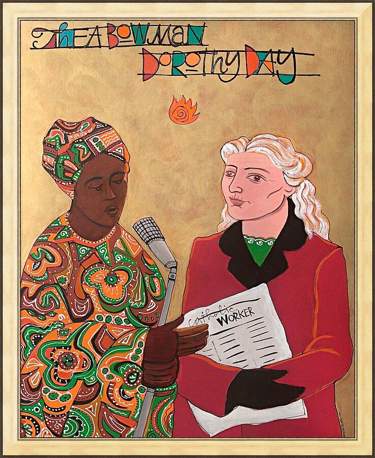 Wall Frame Gold - Sr. Thea Bowman and Dorothy Day by Br. Mickey McGrath, OSFS - Trinity Stores