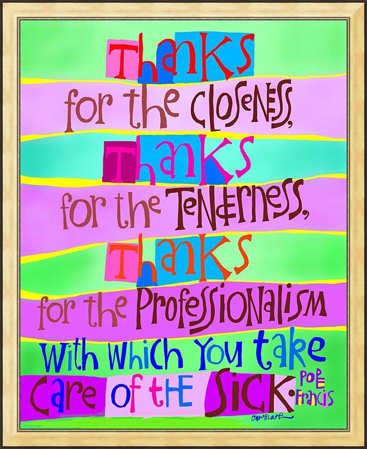 Wall Frame Gold - Thanks for Taking Care of the Sick by Br. Mickey McGrath, OSFS - Trinity Stores