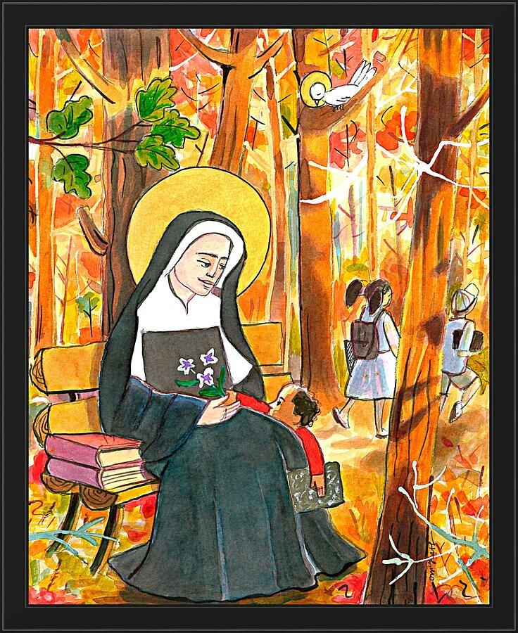 Wall Frame Black - St. Mother Théodore Guérin by Br. Mickey McGrath, OSFS - Trinity Stores