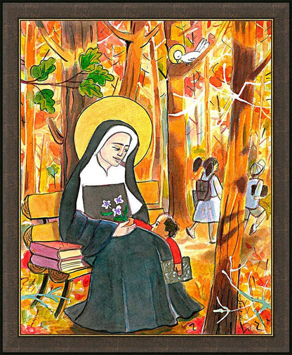 Wall Frame Espresso - St. Mother Théodore Guérin by Br. Mickey McGrath, OSFS - Trinity Stores