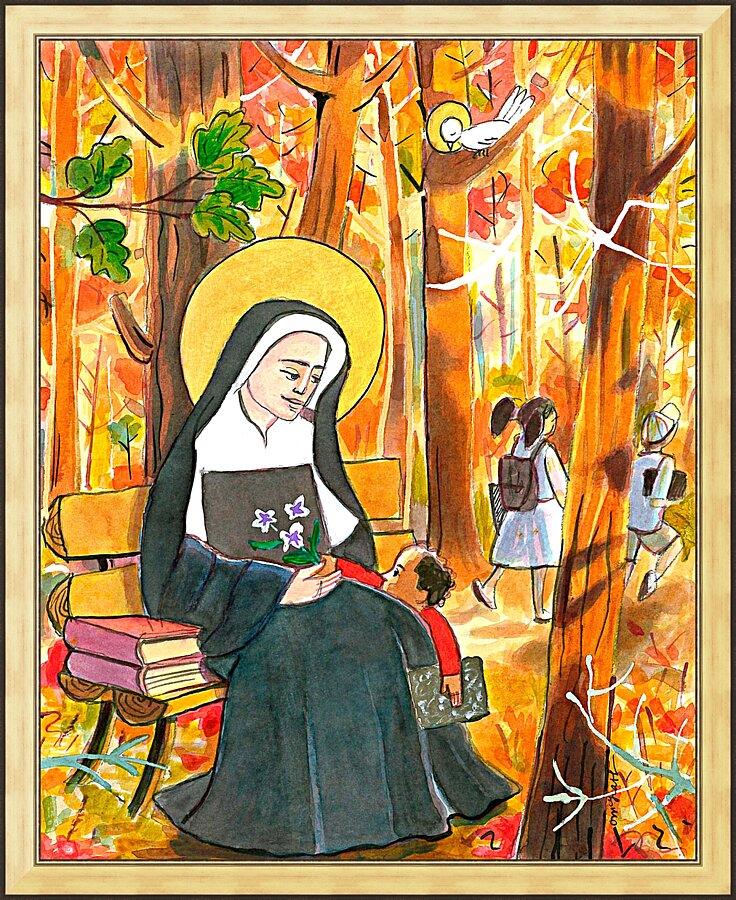 Wall Frame Gold - St. Mother Théodore Guérin by Br. Mickey McGrath, OSFS - Trinity Stores