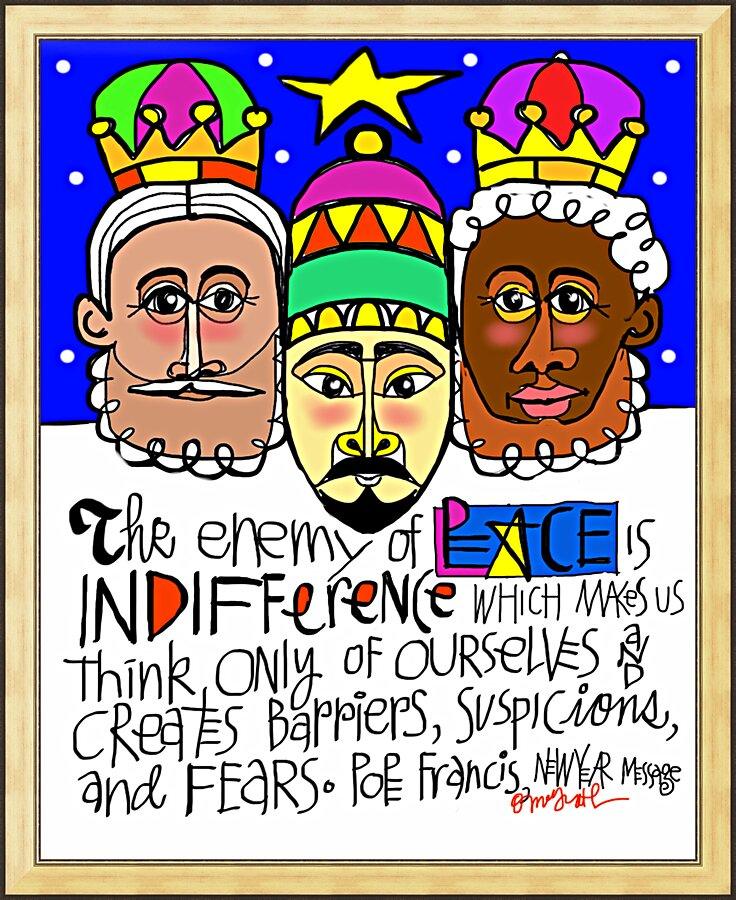 Wall Frame Gold - Three Kings by Br. Mickey McGrath, OSFS - Trinity Stores
