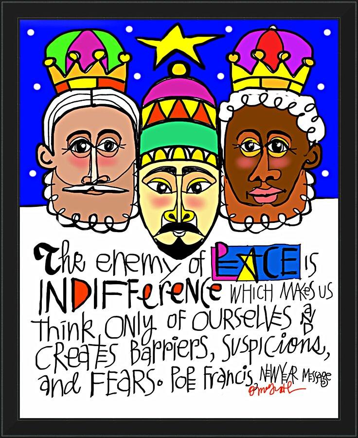 Wall Frame Black - Three Kings by Br. Mickey McGrath, OSFS - Trinity Stores