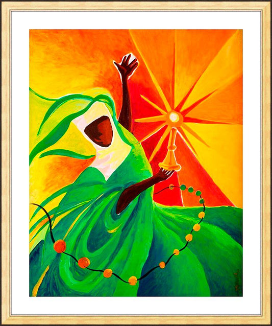 Wall Frame Gold, Matted - Sr. Thea Bowman: This Little Light Of Mine by Br. Mickey McGrath, OSFS - Trinity Stores