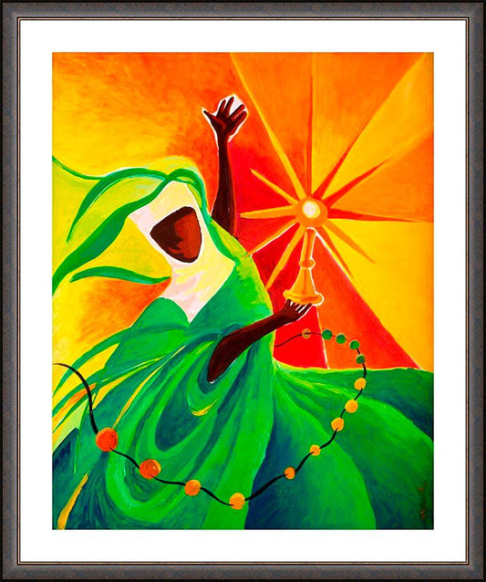 Wall Frame Espresso, Matted - Sr. Thea Bowman: This Little Light Of Mine by Br. Mickey McGrath, OSFS - Trinity Stores