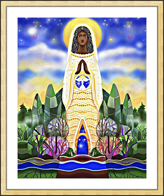 Wall Frame Gold, Matted - Mary, Tower of Power by Br. Mickey McGrath, OSFS - Trinity Stores