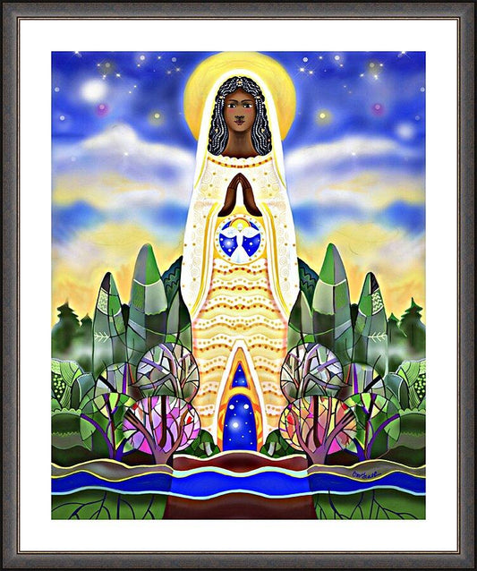 Wall Frame Espresso, Matted - Mary, Tower of Power by Br. Mickey McGrath, OSFS - Trinity Stores