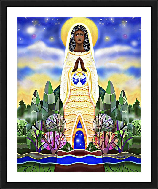Wall Frame Black, Matted - Mary, Tower of Power by Br. Mickey McGrath, OSFS - Trinity Stores