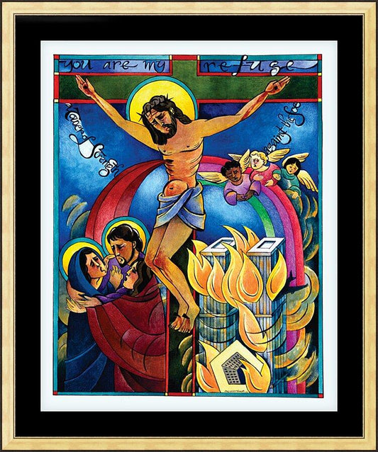 Wall Frame Gold, Matted - Tower of Strength by Br. Mickey McGrath, OSFS - Trinity Stores