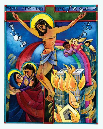 Wall Frame Espresso, Matted - Tower of Strength by Br. Mickey McGrath, OSFS - Trinity Stores