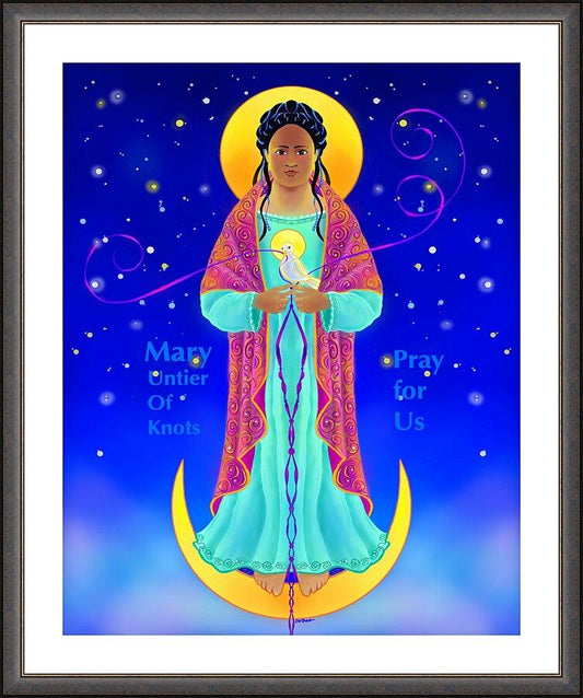 Wall Frame Espresso, Matted - Our Lady, Untier of Knots by Br. Mickey McGrath, OSFS - Trinity Stores