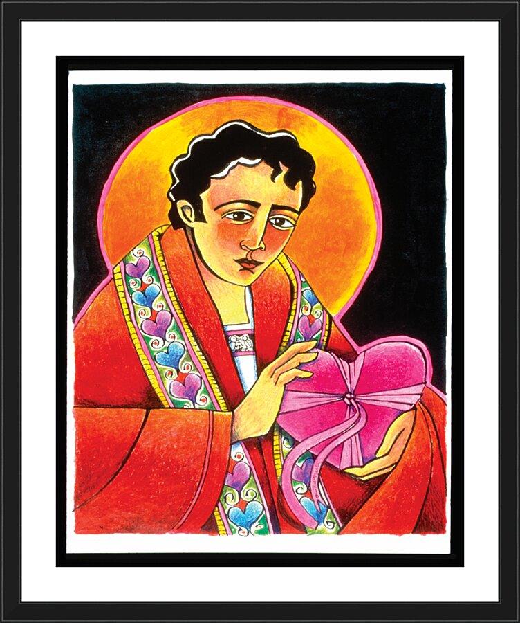 Wall Frame Black, Matted - St. Valentine by Br. Mickey McGrath, OSFS - Trinity Stores