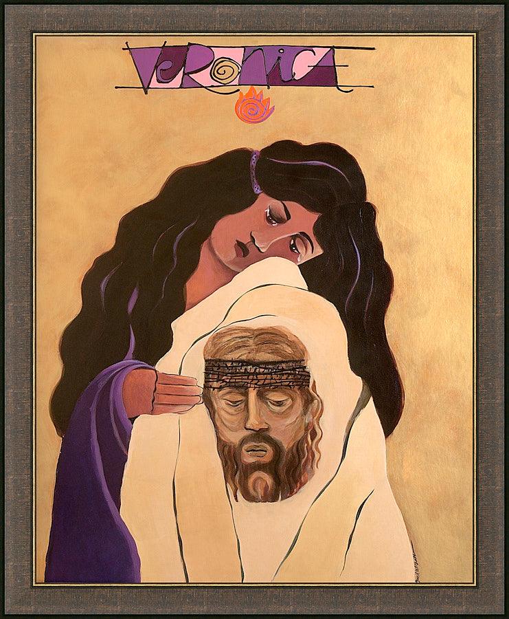 Wall Frame Espresso - St. Veronica by Br. Mickey McGrath, OSFS - Trinity Stores