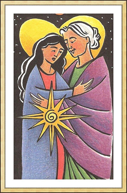 Wall Frame Gold, Matted - Visitation - Night by Br. Mickey McGrath, OSFS - Trinity Stores