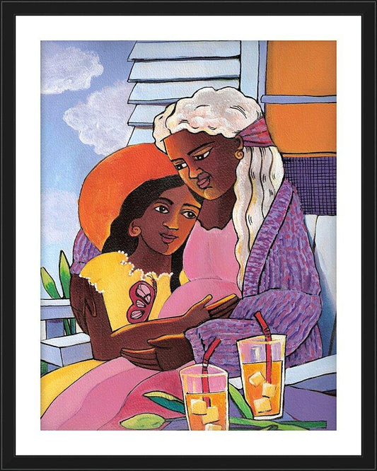 Wall Frame Black, Matted - Visitation - Deck by Br. Mickey McGrath, OSFS - Trinity Stores