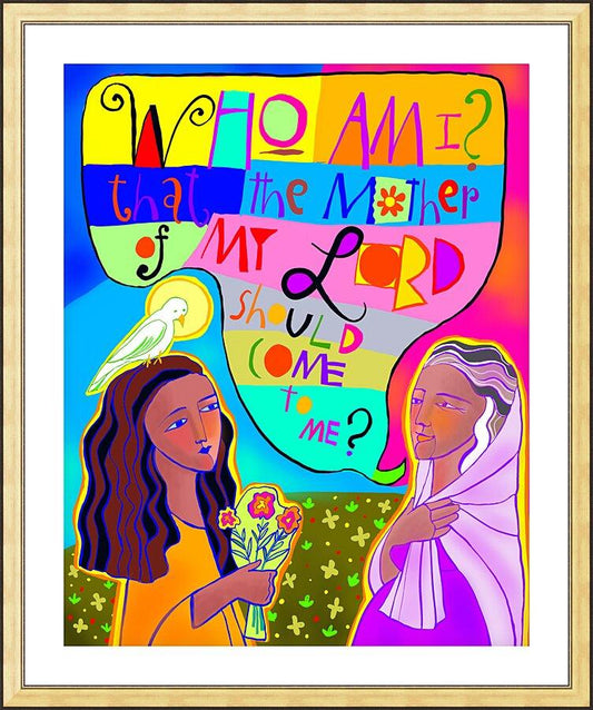 Wall Frame Gold, Matted - Visitation - Who Am I? by Br. Mickey McGrath, OSFS - Trinity Stores