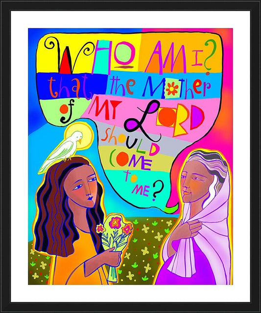 Wall Frame Black, Matted - Visitation - Who Am I? by Br. Mickey McGrath, OSFS - Trinity Stores